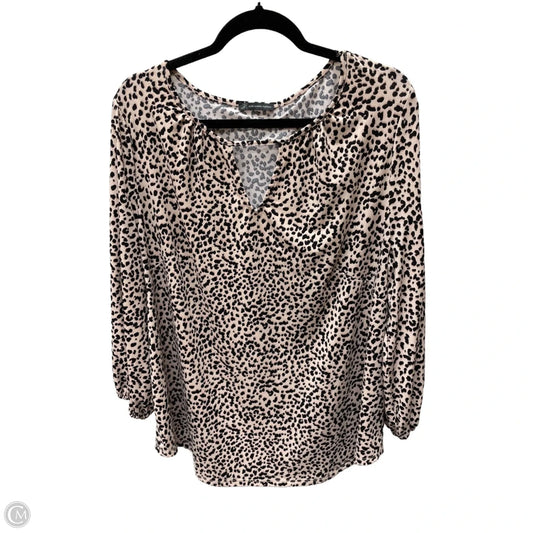 Top 3/4 Sleeve By Adrianna Papell In Animal Print, Size: 3x