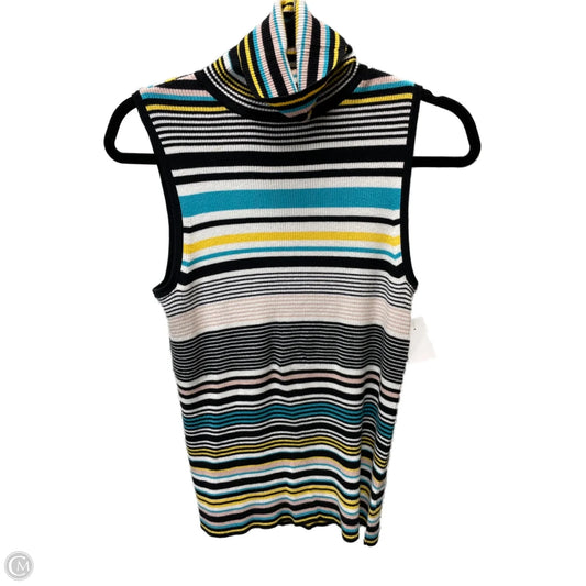 Sweater Short Sleeve By Liz Claiborne In Striped Pattern, Size: M