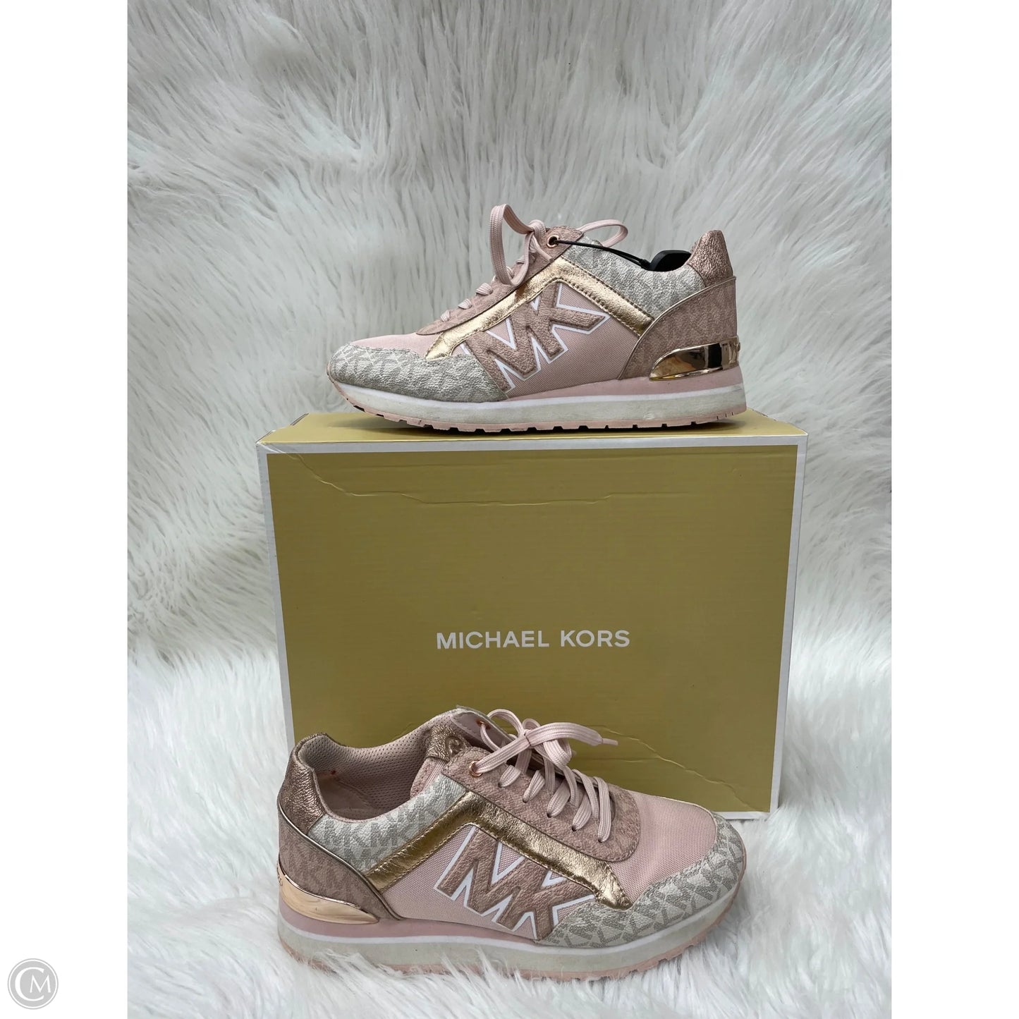 Shoes Designer By Michael Kors In Gold & Pink, Size: 7.5