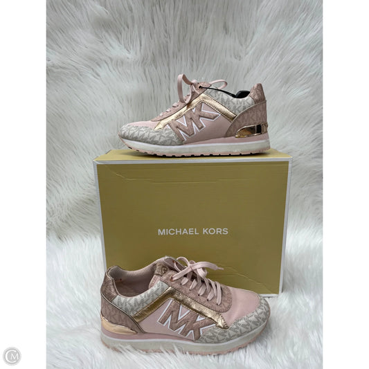Shoes Designer By Michael Kors In Gold & Pink, Size: 7.5