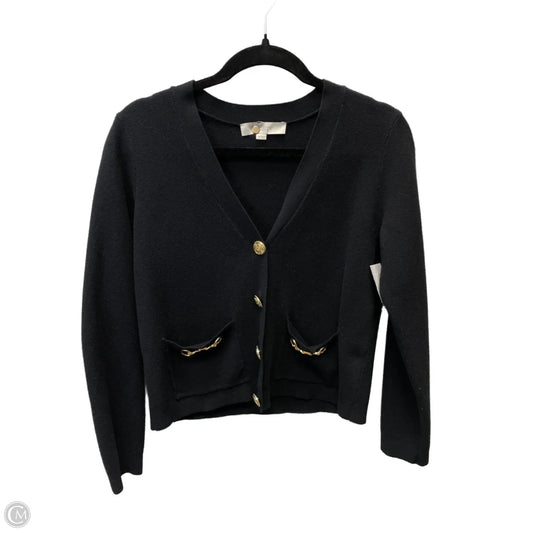 Sweater Cardigan By Loft In Black & Gold, Size: Xs