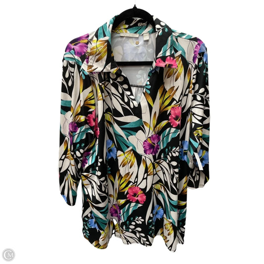 Top Long Sleeve By Sunny Leigh In Floral Print, Size: 3x
