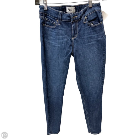 Jeans Skinny By Paige In Blue Denim, Size: 2