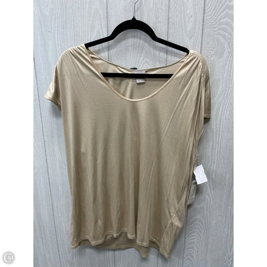 Top Short Sleeve By Chicos In Gold, Size: Xl