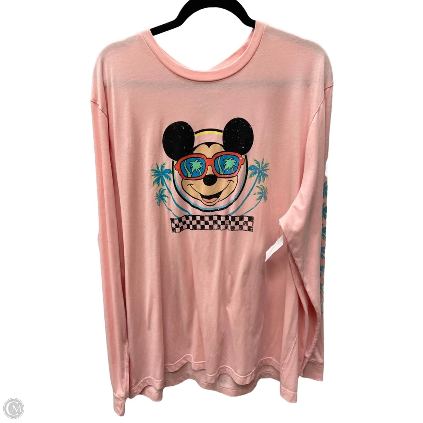 Top Long Sleeve By Disney In Pink, Size: 2x