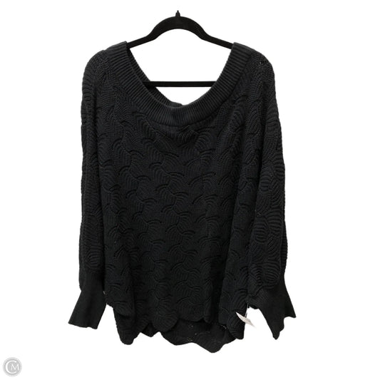 Sweater By Andree By Unit In Black, Size: 1x