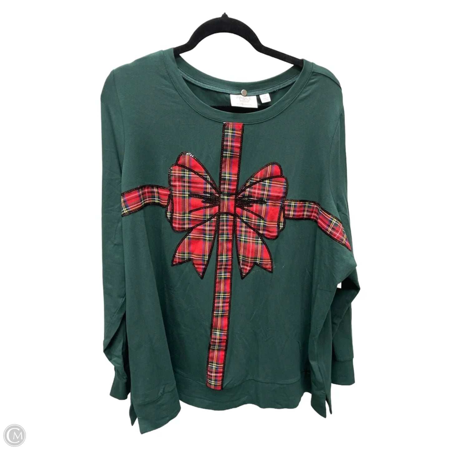 Top Long Sleeve By Clothes Mentor In Green & Red, Size: 2x