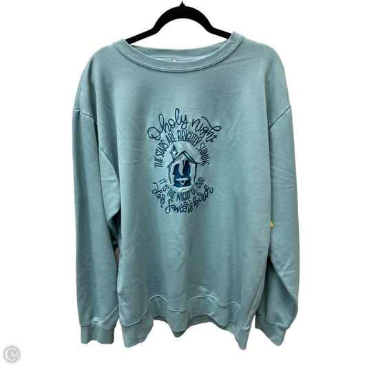 Sweatshirt Crewneck By Clothes Mentor In Blue, Size: 2x