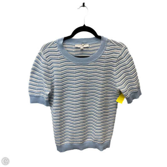 Sweater Short Sleeve By Loft In Striped Pattern, Size: S