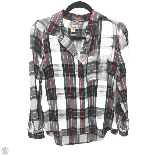 Top Long Sleeve By Style And Company In Plaid Pattern, Size: M