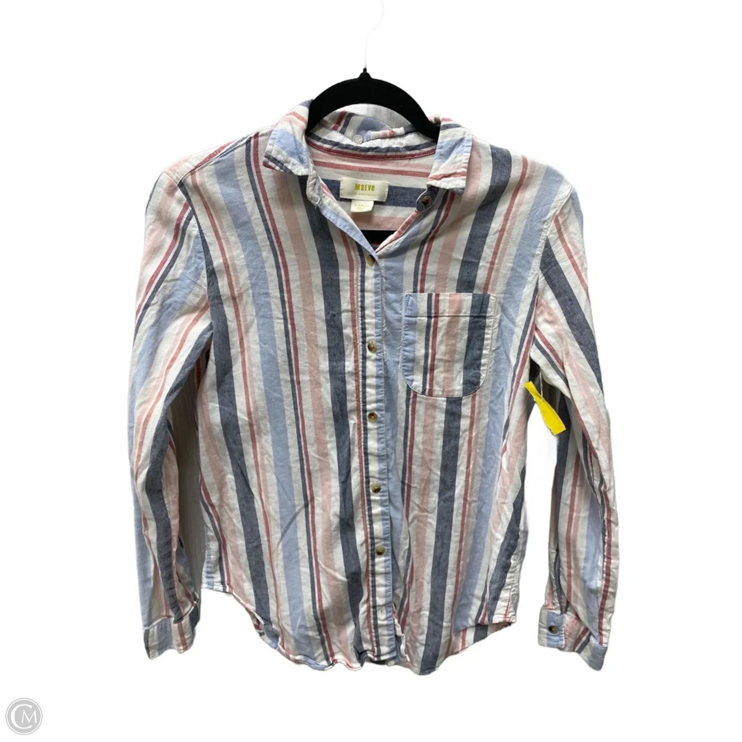 Top Long Sleeve By Maeve In Striped Pattern, Size: Xs