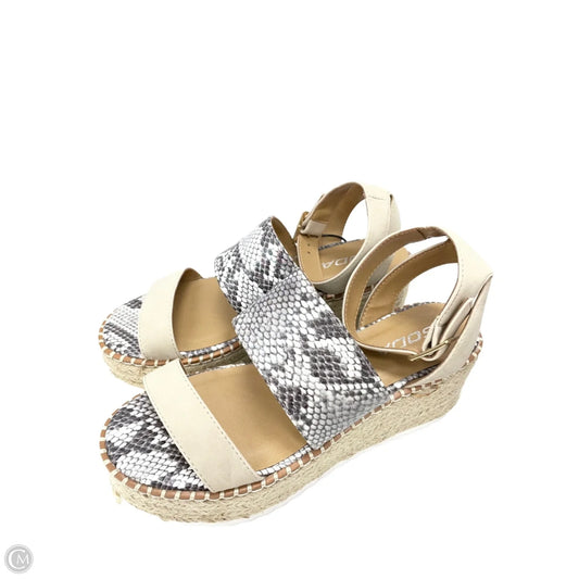 Sandals Heels Wedge By Soda In Snakeskin Print, Size: 7