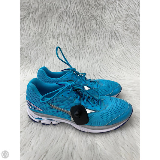 Shoes Athletic By Mizuno In Blue & Silver, Size: 10.5
