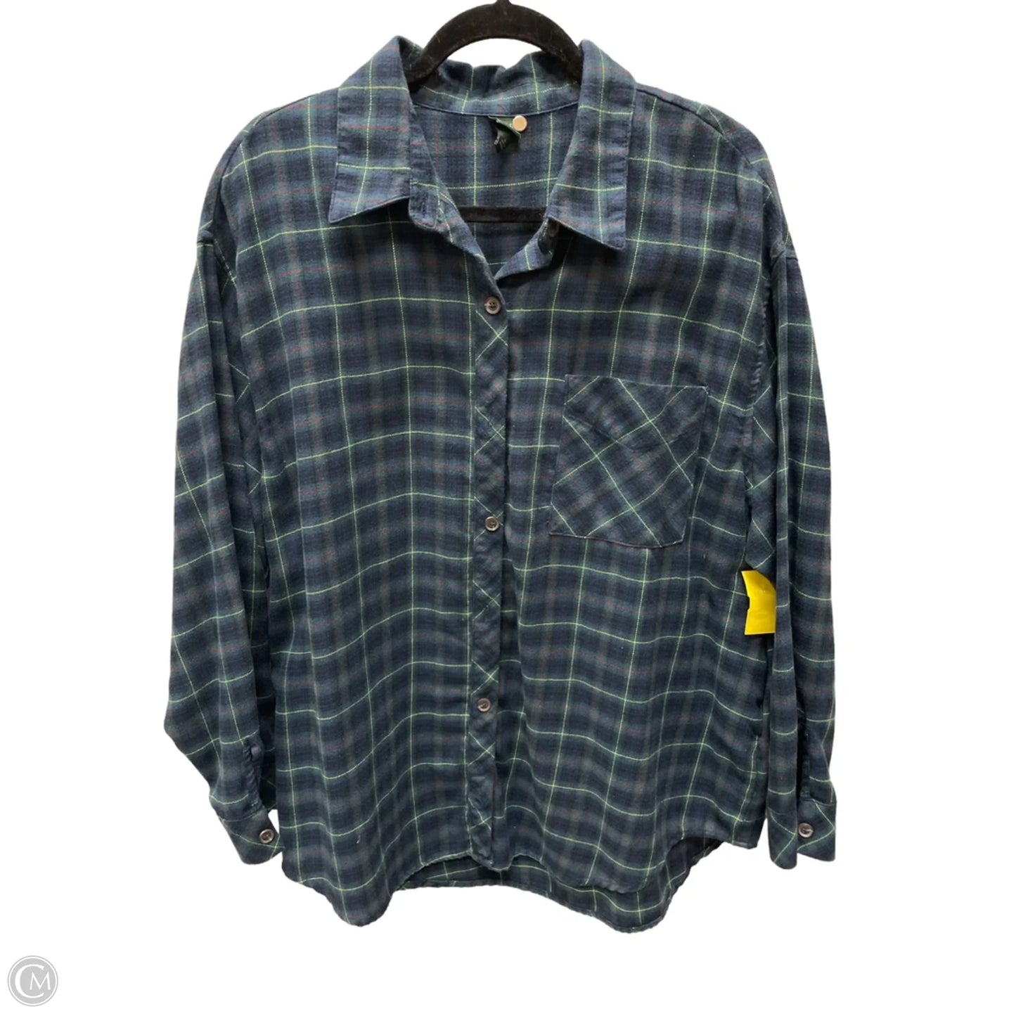 Top Long Sleeve By Old Navy In Plaid Pattern, Size: 1x