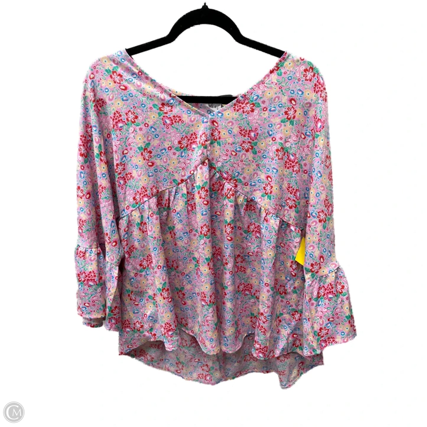 Top 3/4 Sleeve By Emily Wonder In Floral Print, Size: L