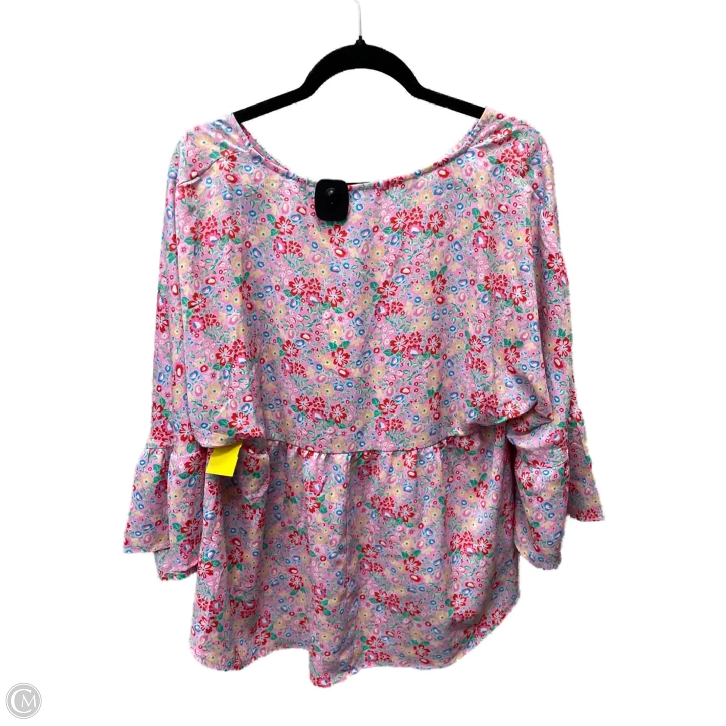Top 3/4 Sleeve By Emily Wonder In Floral Print, Size: L