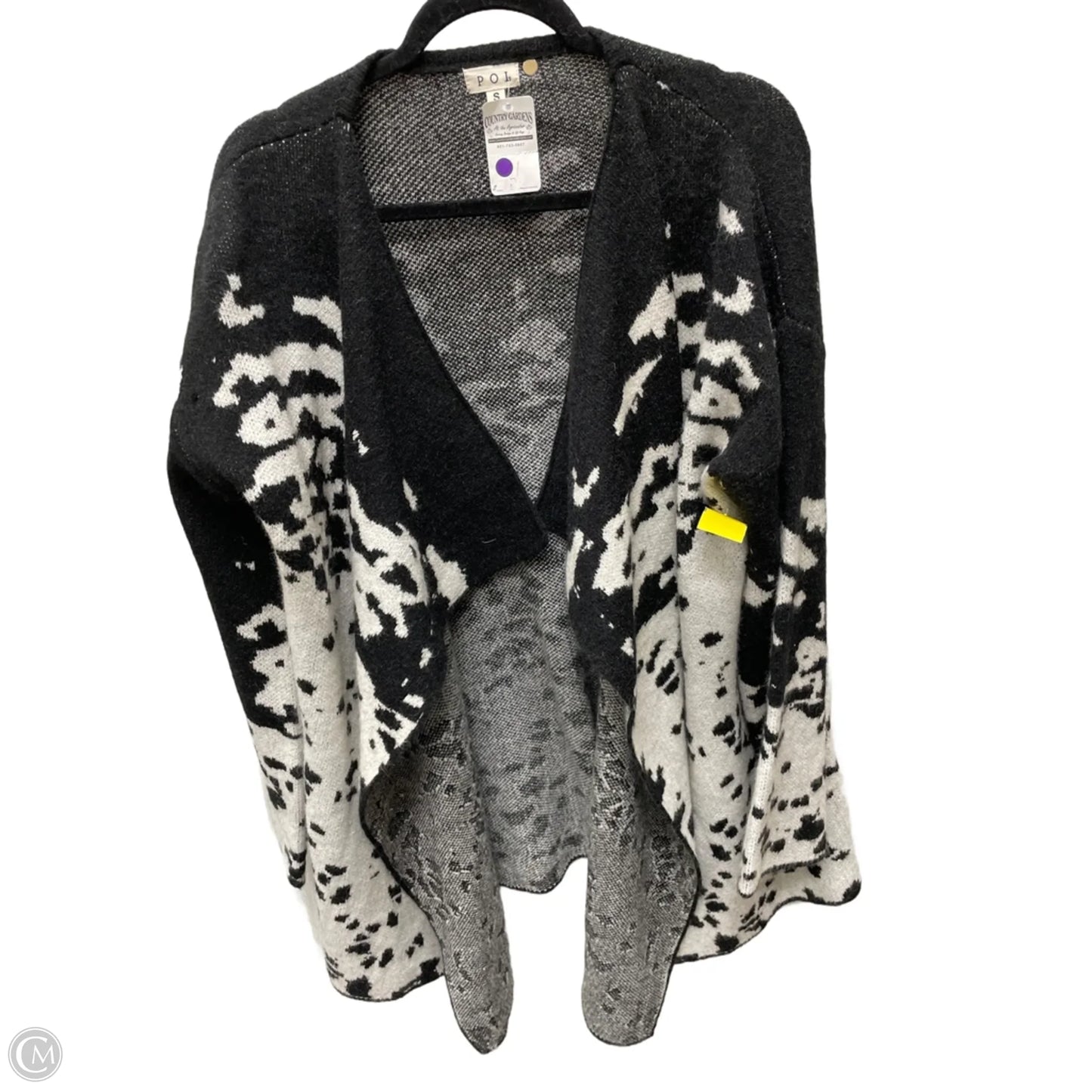 Sweater Cardigan By Pol In Black & White, Size: S
