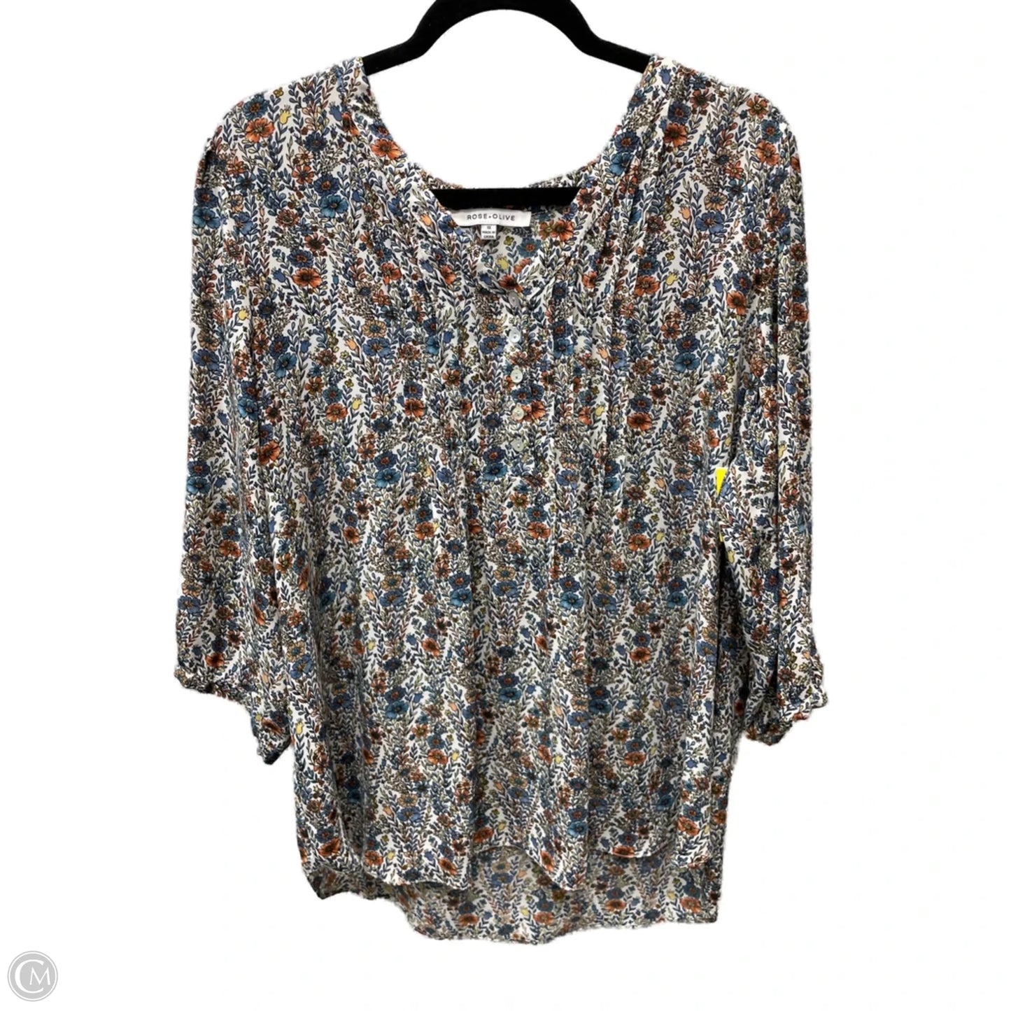 Blouse 3/4 Sleeve By Rose And Olive In Floral Print, Size: 1x