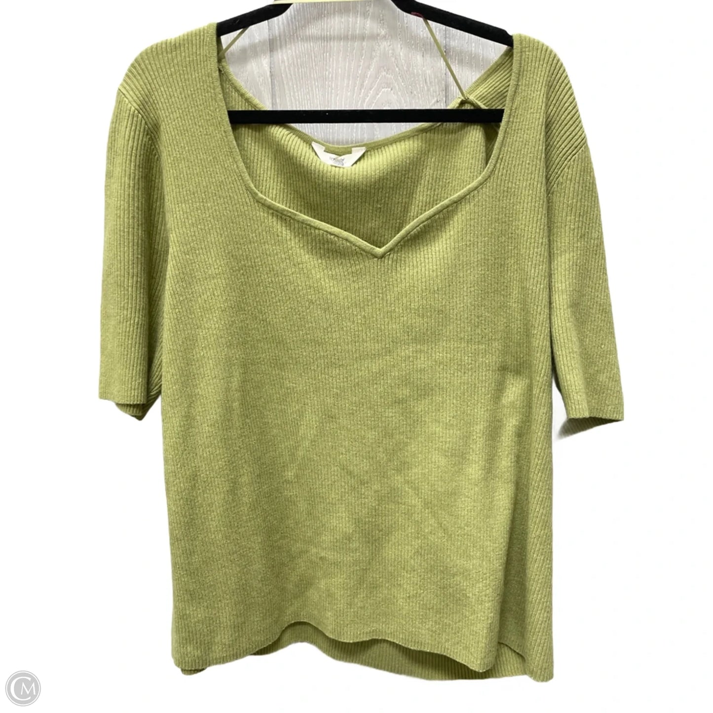 Sweater Short Sleeve By Terra & Sky In Green, Size: 2x