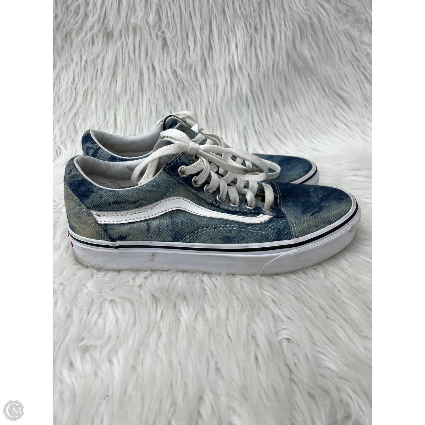 Shoes Sneakers By Vans In Blue & White, Size: 8.5