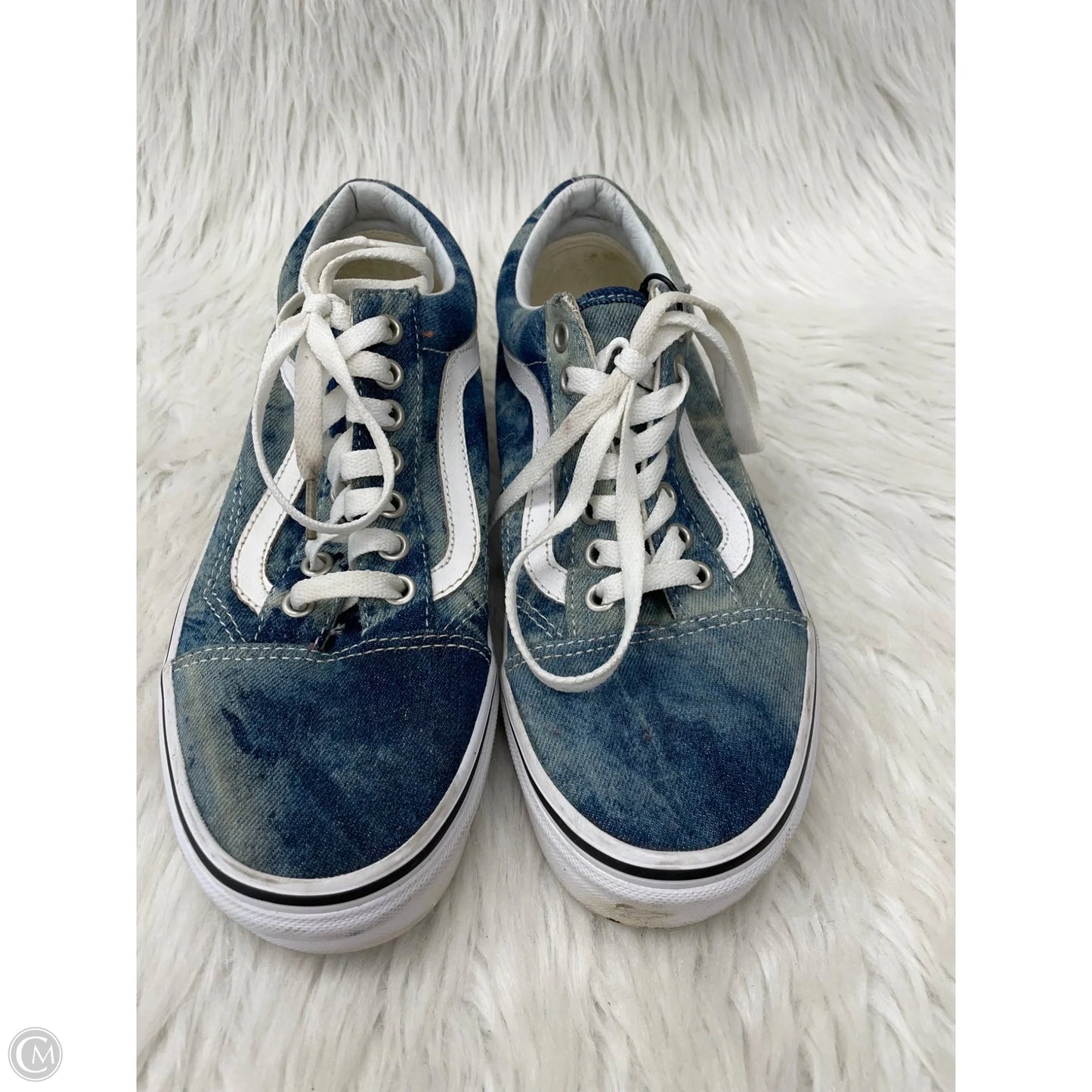 Shoes Sneakers By Vans In Blue & White, Size: 8.5