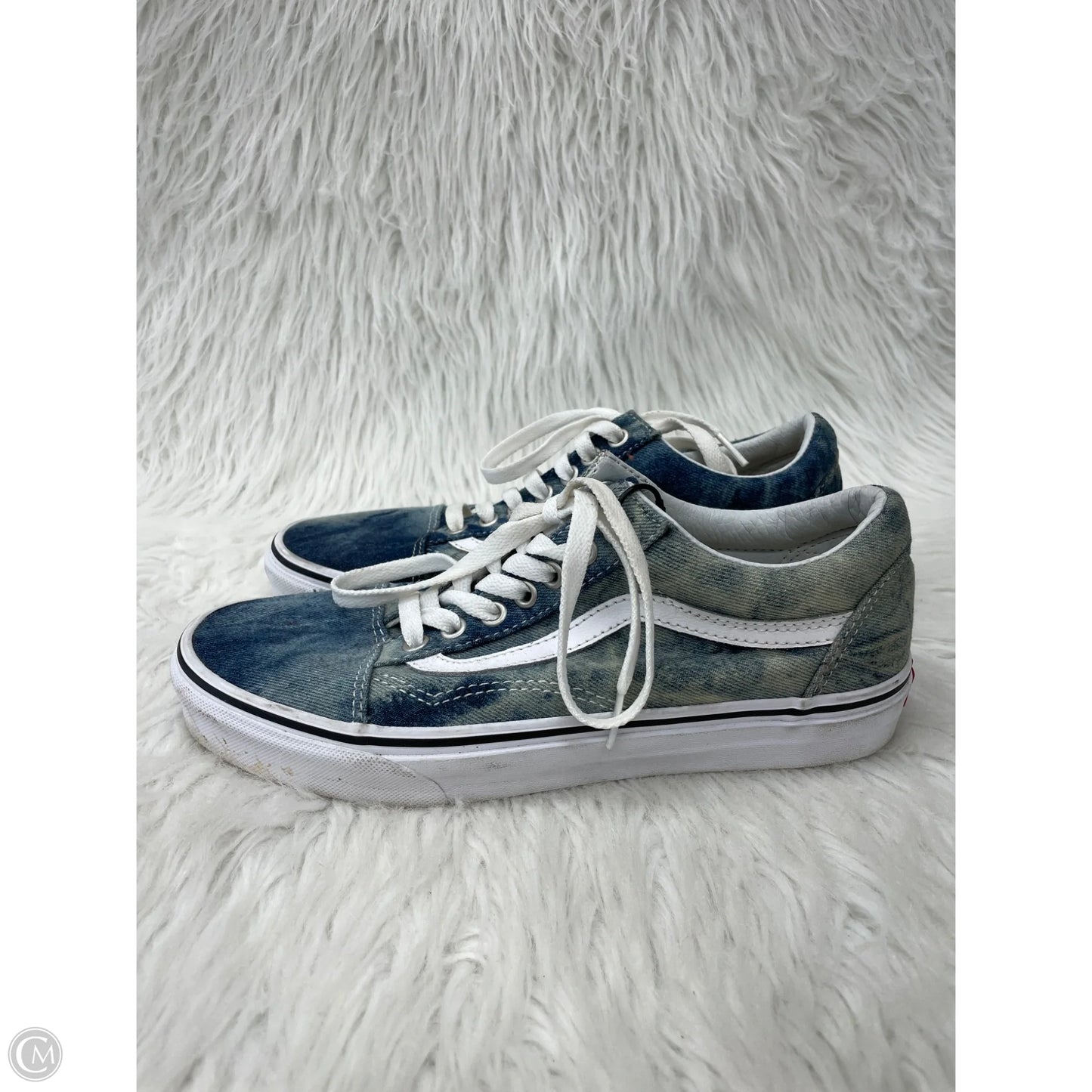 Shoes Sneakers By Vans In Blue & White, Size: 8.5