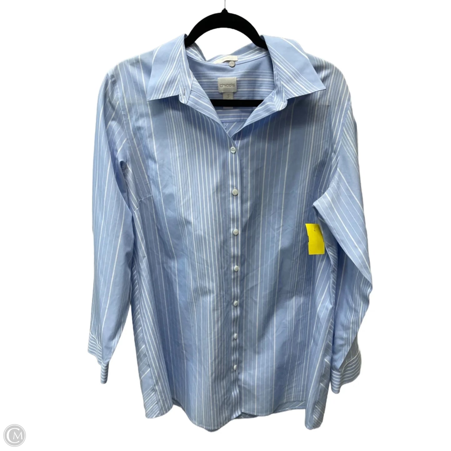 Tunic Long Sleeve By Chicos In Striped Pattern, Size: L