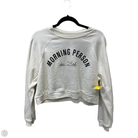 Top Long Sleeve By Bella + Canvas In Cream, Size: M