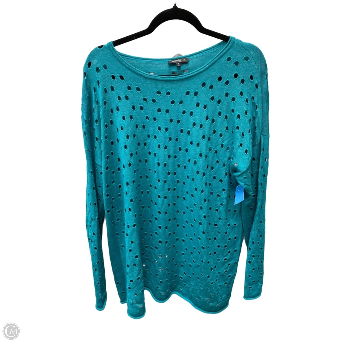 Sweater Designer By Lafayette 148 In Teal, Size: Xl
