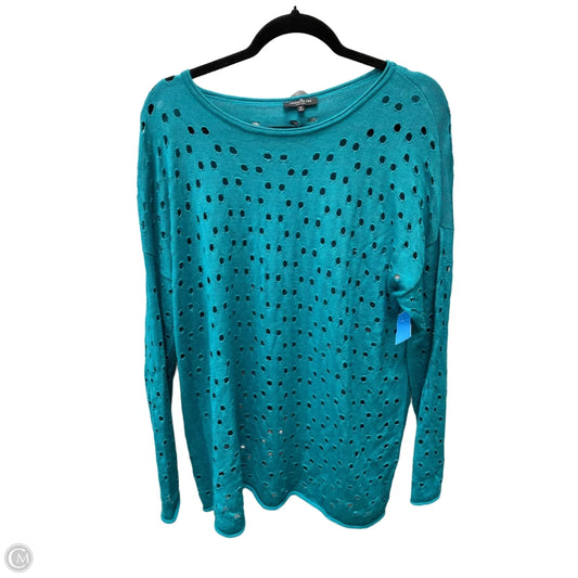 Sweater Designer By Lafayette 148 In Teal, Size: Xl