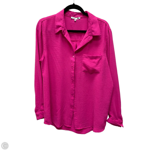 Blouse Long Sleeve By Fashion Nova In Pink, Size: L