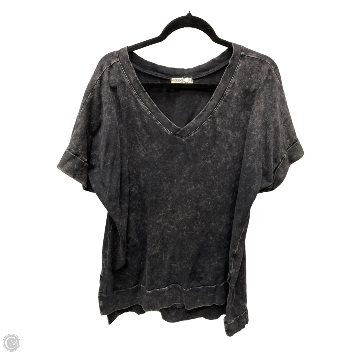 Tunic Short Sleeve By Zenana In Black & Tan, Size: 2x