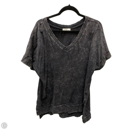Tunic Short Sleeve By Zenana In Black & Tan, Size: 2x