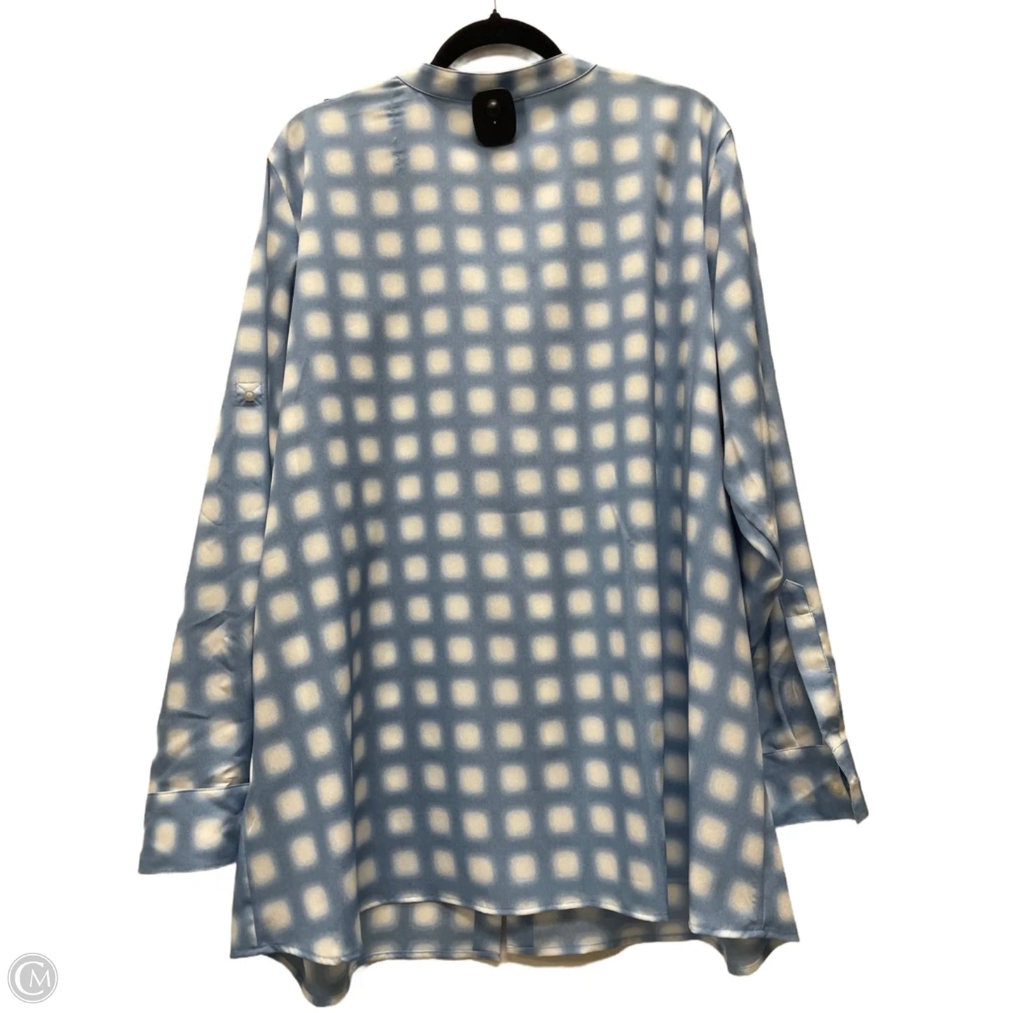 Tunic Long Sleeve By Calvin Klein In Blue & White, Size: 2x