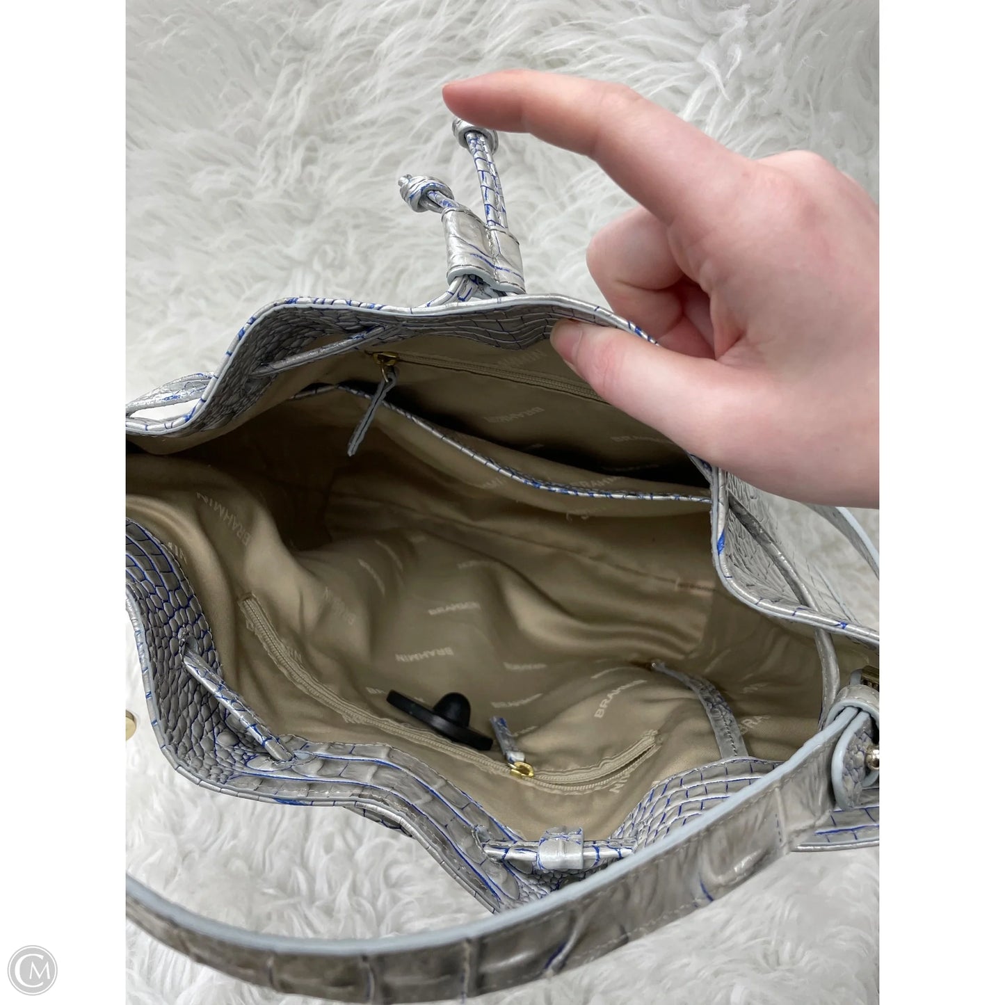 Handbag Designer By Brahmin, Size: Large