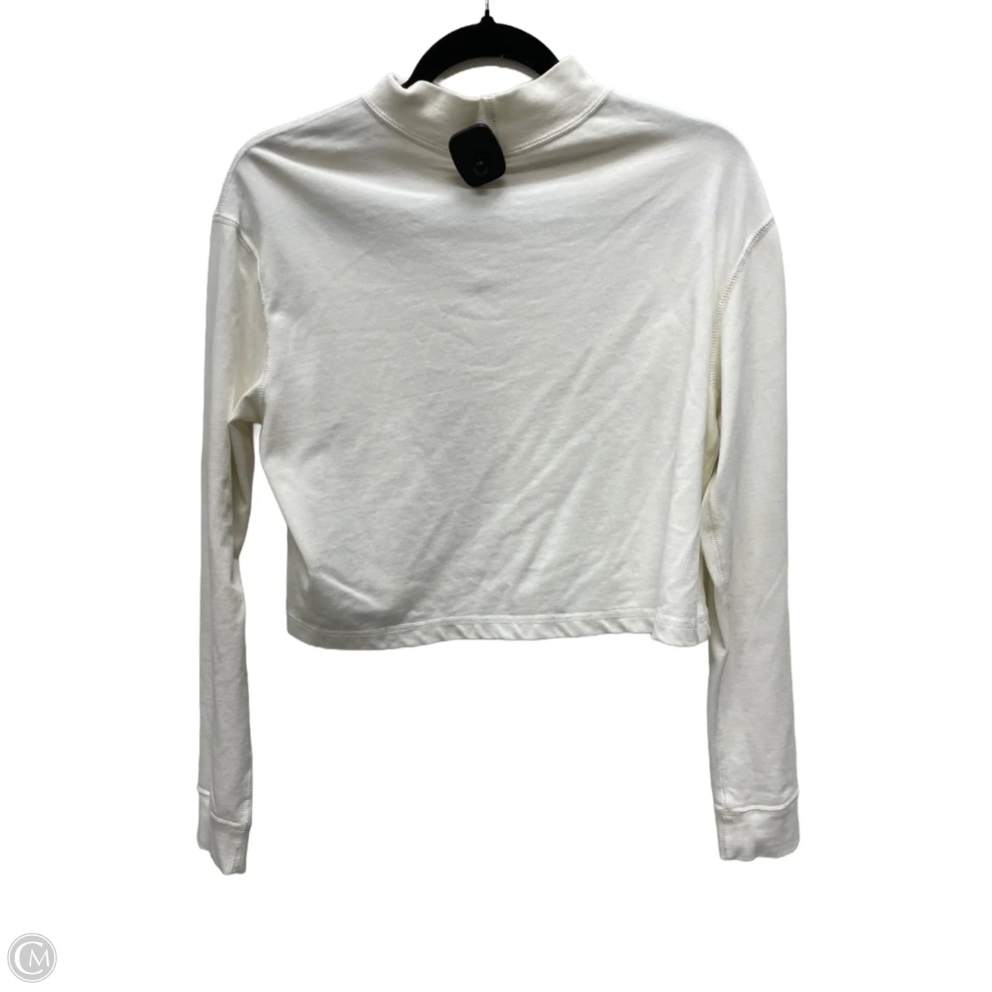 Athletic Top Long Sleeve Collar By Nike In Cream, Size: S