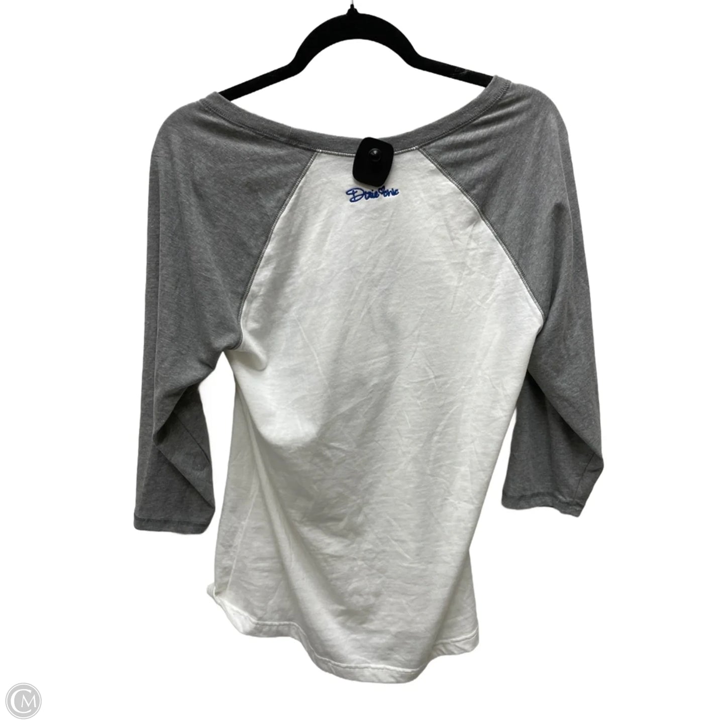 Top Long Sleeve Basic By Clothes Mentor In Grey & White, Size: L