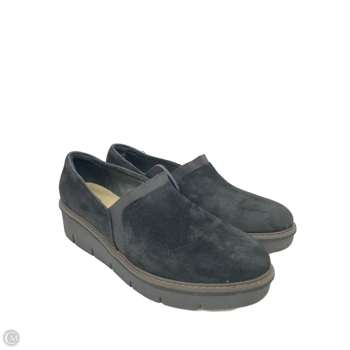 Shoes Heels Wedge By Clarks In Black, Size: 10