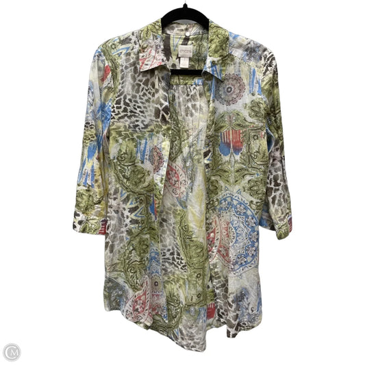 Top Long Sleeve By Chicos In Multi-colored, Size: S