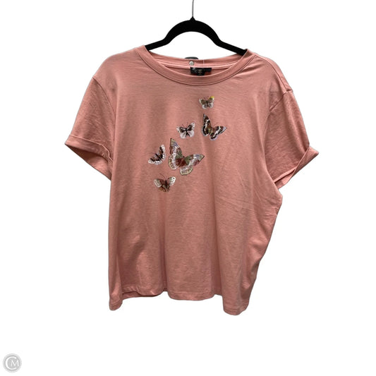 Top Short Sleeve By Jessica Simpson In Pink, Size: Xl