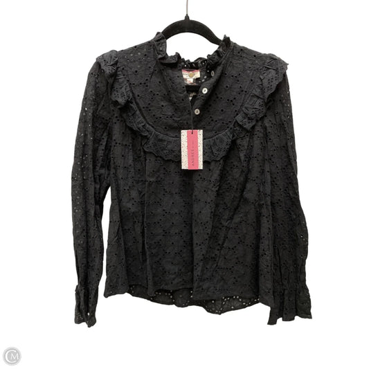 Top Long Sleeve By Andree By Unit In Black, Size: S