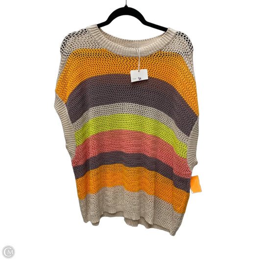 Vest Sweater By Davi & Dani In Striped Pattern, Size: 3x