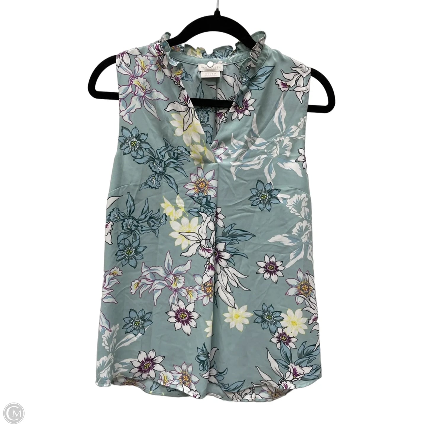 Blouse Sleeveless By Van Heusen In Floral Print, Size: Xs