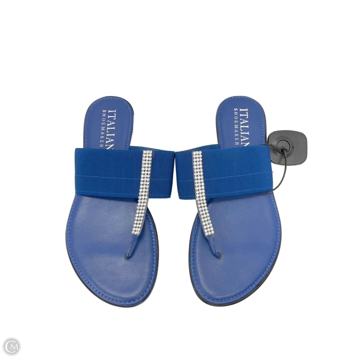 Sandals Flats By Italian Shoemakers In Navy, Size: 7.5