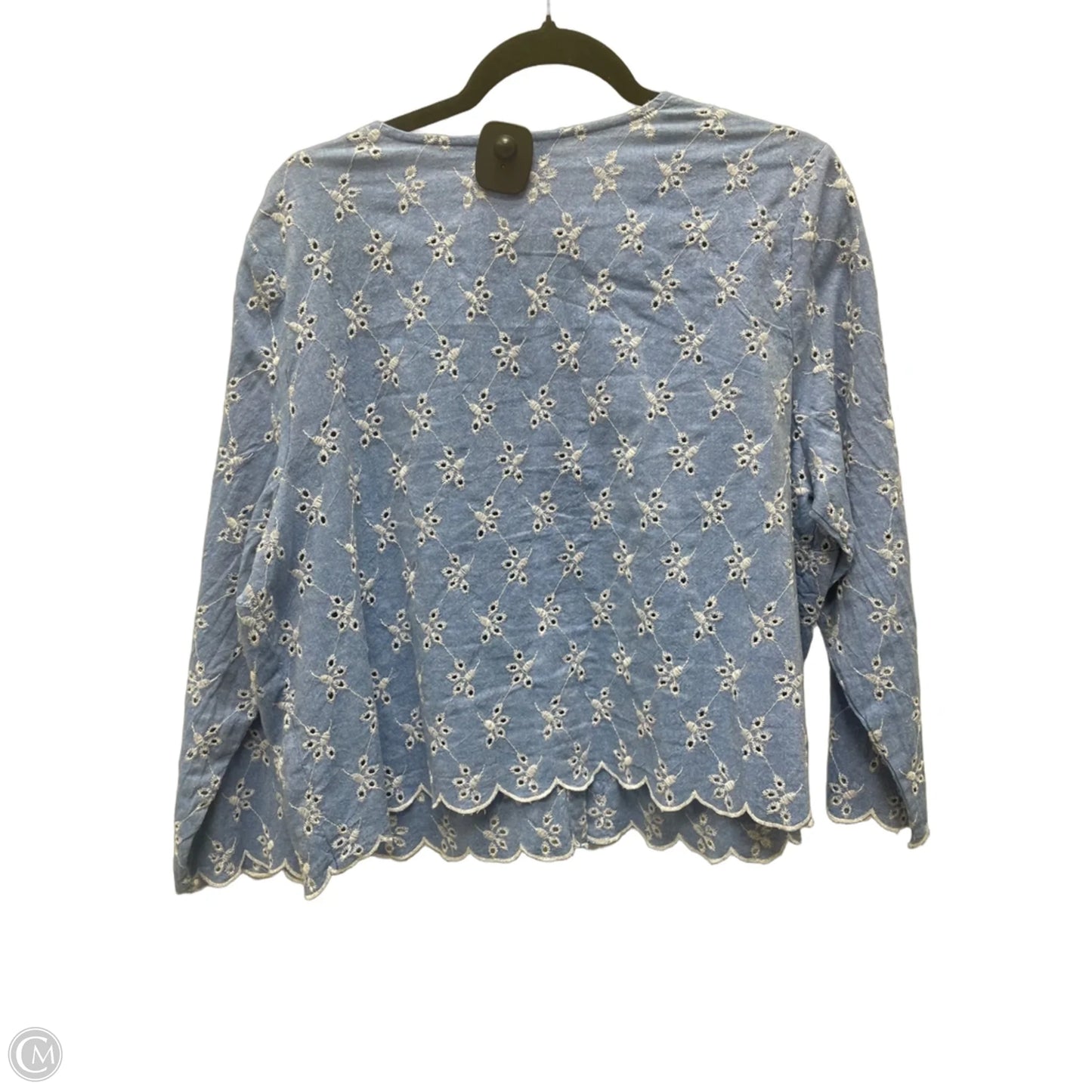 Cardigan By Croft And Barrow In Blue & White, Size: Xl