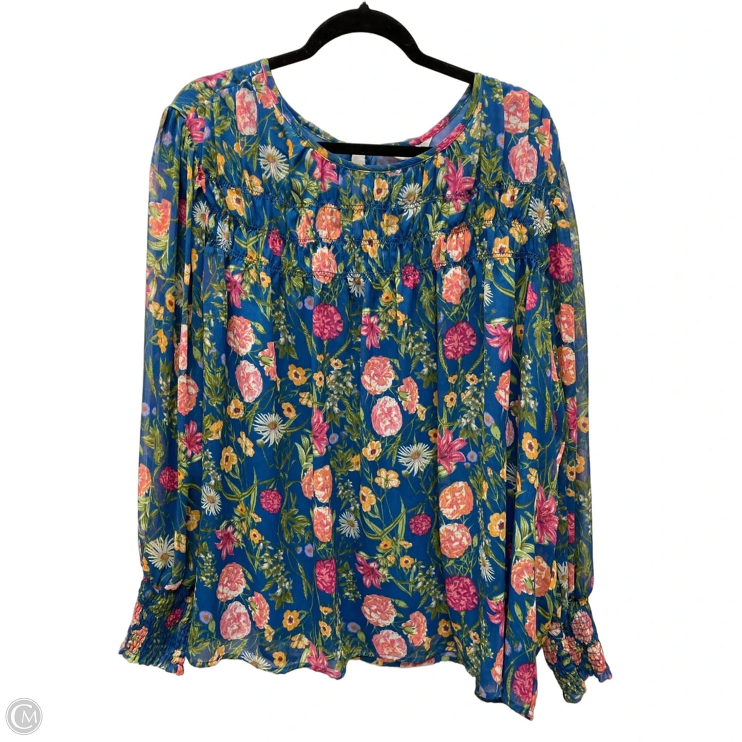 Top Long Sleeve By Terra & Sky In Floral Print, Size: 2x