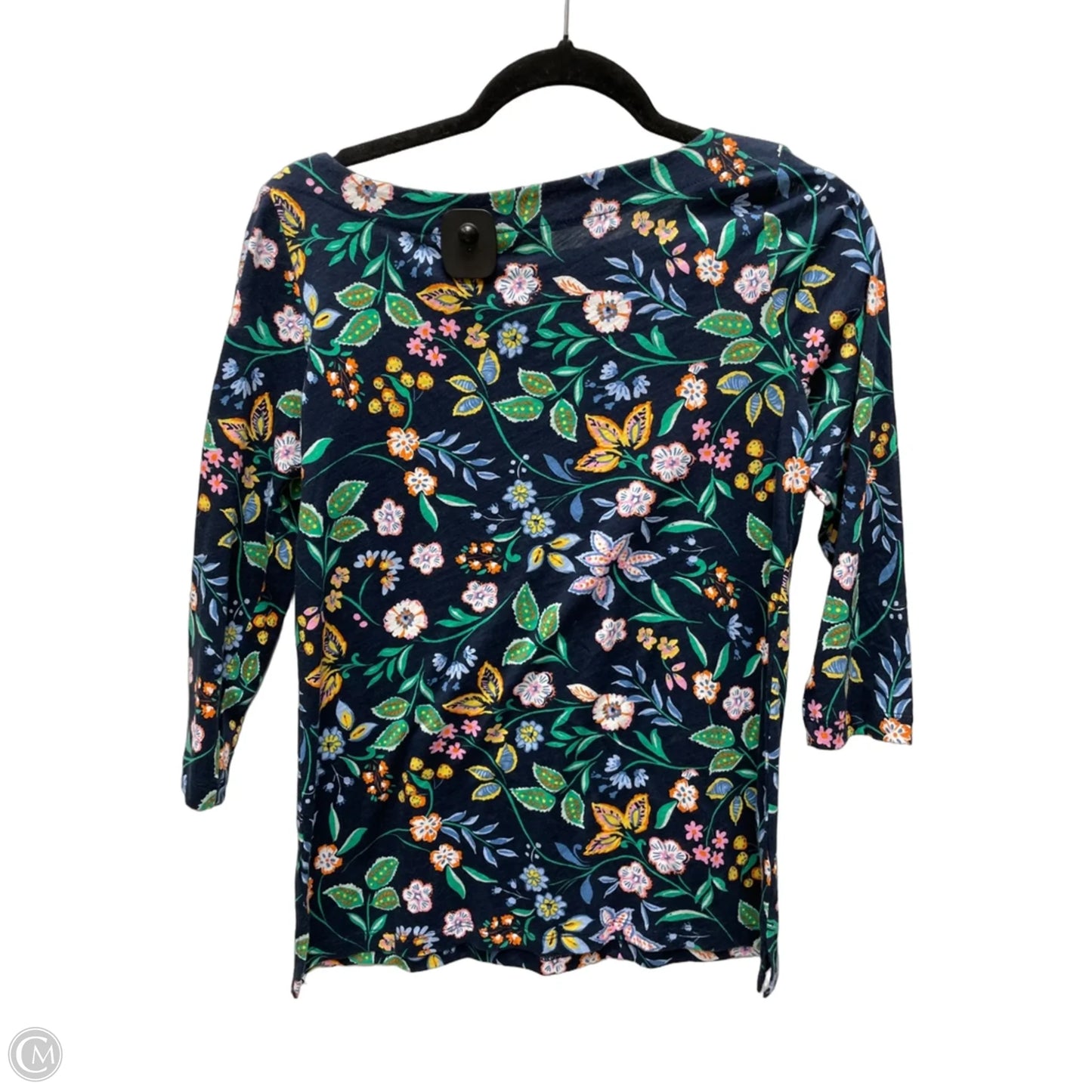 Top 3/4 Sleeve Basic By Loft In Floral Print, Size: Xs