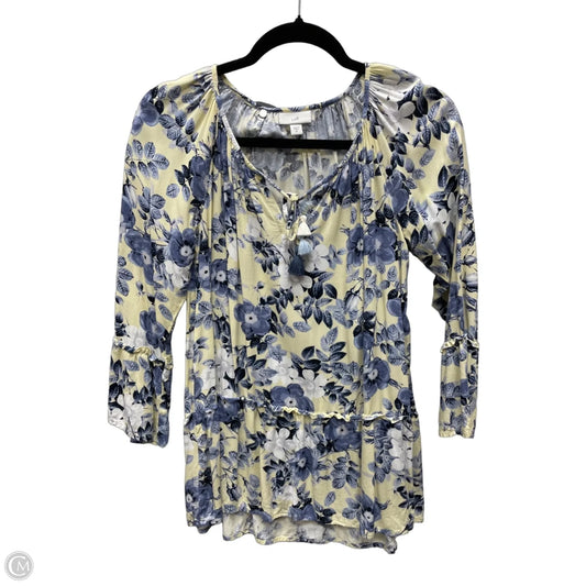 Blouse Long Sleeve By J. Jill In Floral Print, Size: Xs