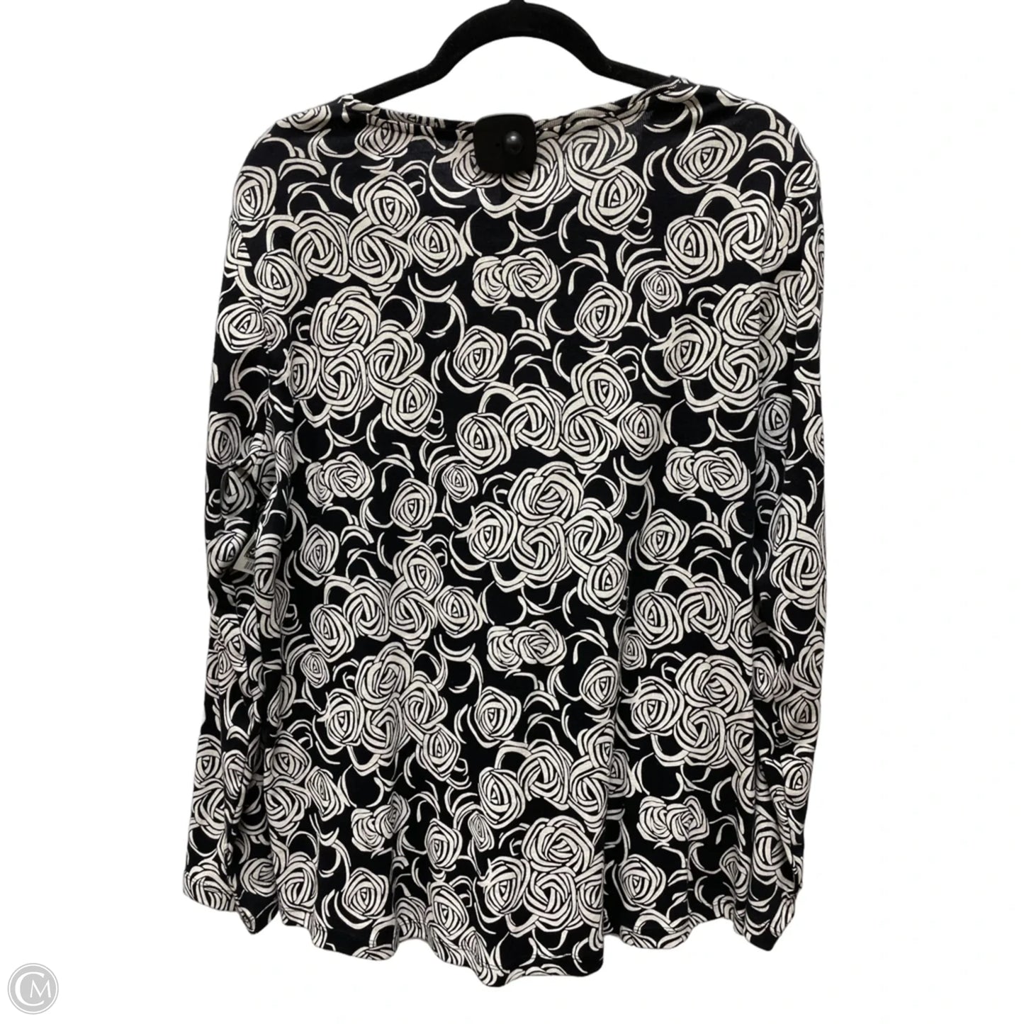 Top Long Sleeve By Chicos In Black & Cream, Size: Xl
