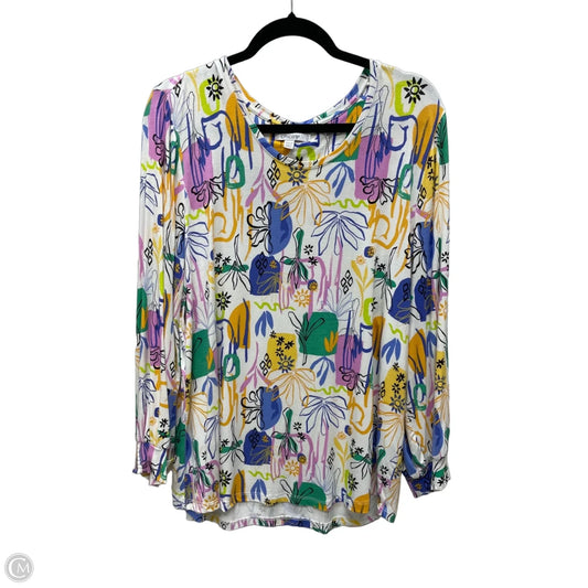 Top Long Sleeve By Chicos In Floral Print, Size: Xl